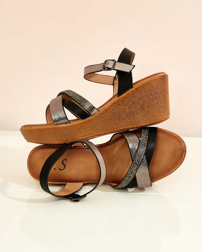 Royalfashion Damen Sandalen mit Zirkonen Bozi