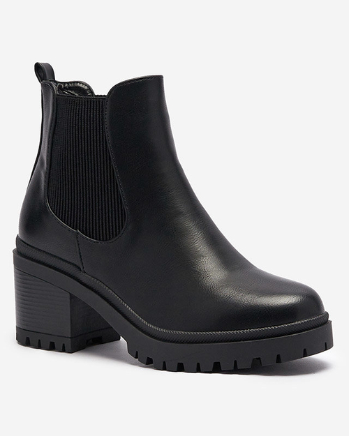 OUTLET Чорні жіночі черевики на стійці Foccillo- Footwear