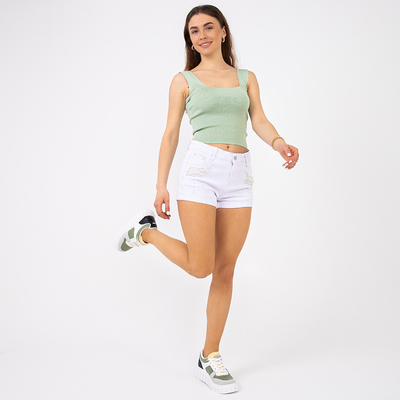 Weiße Shorts für Damen - Kleidung