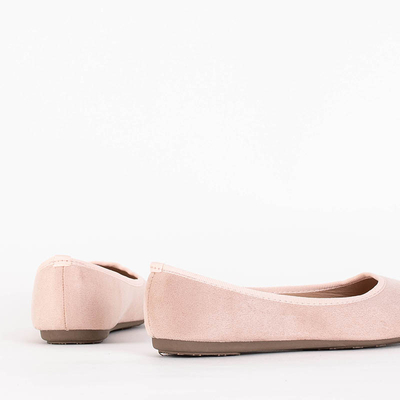 Hellrosa Damen-Ballerinas aus Öko-Wildleder Tizika - Footwear