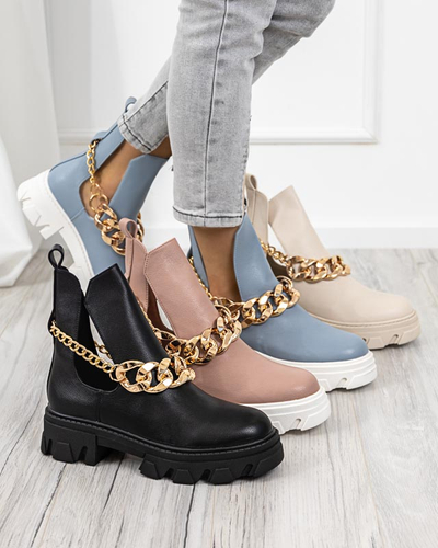 Rosa Damenstiefel mit Kette Tenkay - Footwear