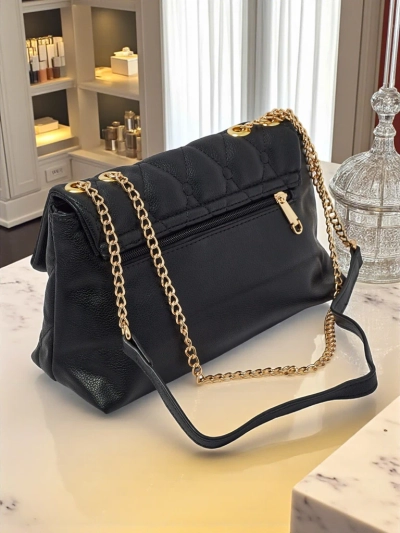 Kleine gesteppte Handtasche aus weichem Öko-Leder Frost Ember