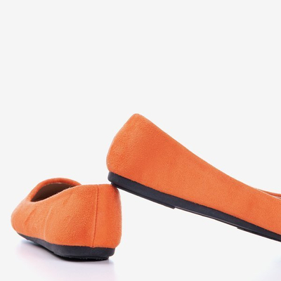 OUTLET Orangefarbene Marius Damenballerinas aus Öko-Wildleder - Schuhe