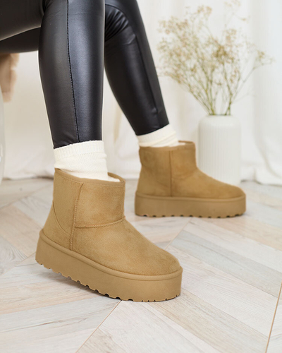 Royalfashion Hellbraune a'la Plateau Damen Schneestiefel Setolla