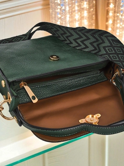 Aurelia Verde – Damenhandtasche aus Öko-Leder mit Verzierung