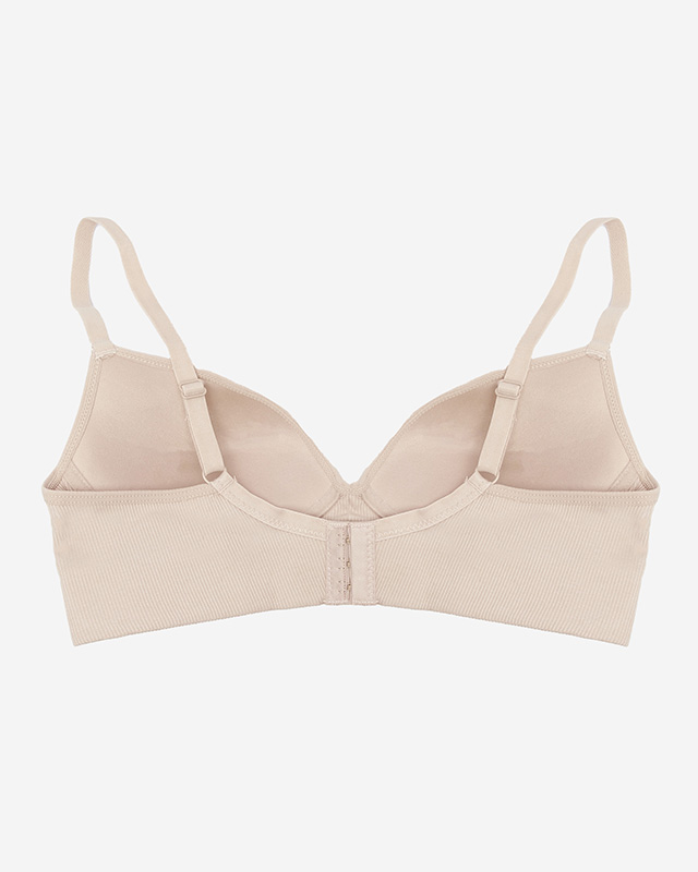 Gerippter Damen-BH in Hellbraun- Dessous