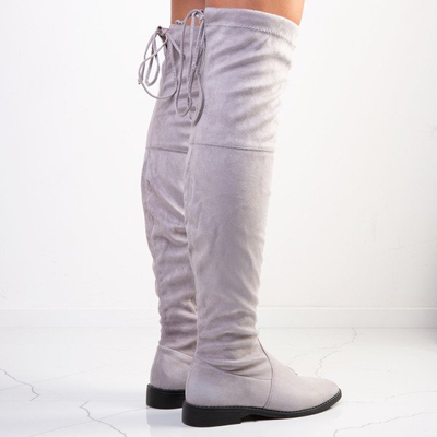 Graue Stiefel aus Öko-Wildleder Taramina - Schuhe 1