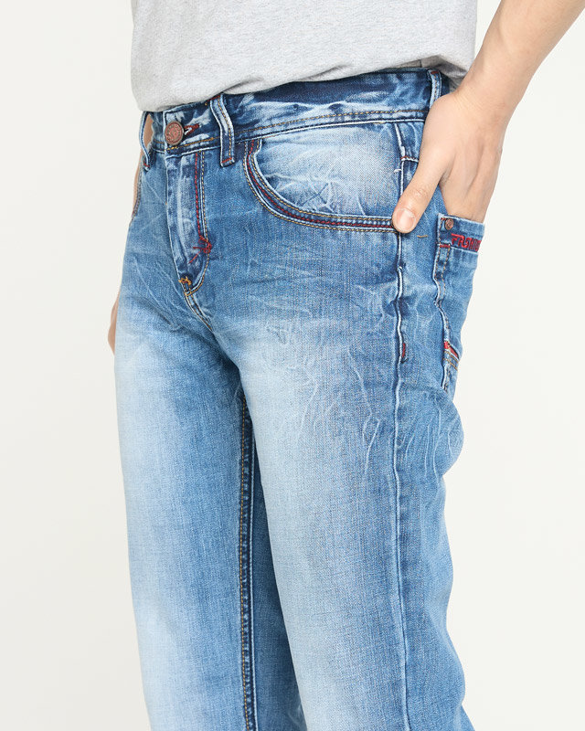 Blaue Herrenjeans mit geradem Bein - Kleidung