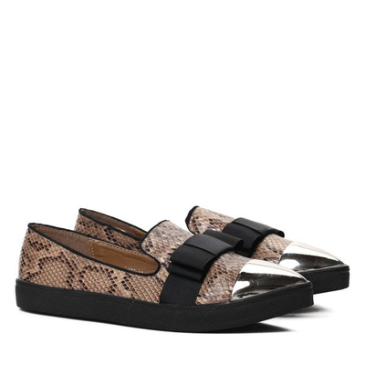 Khaki-Slip-On mit Emmalynn-Schleife - Schuhe