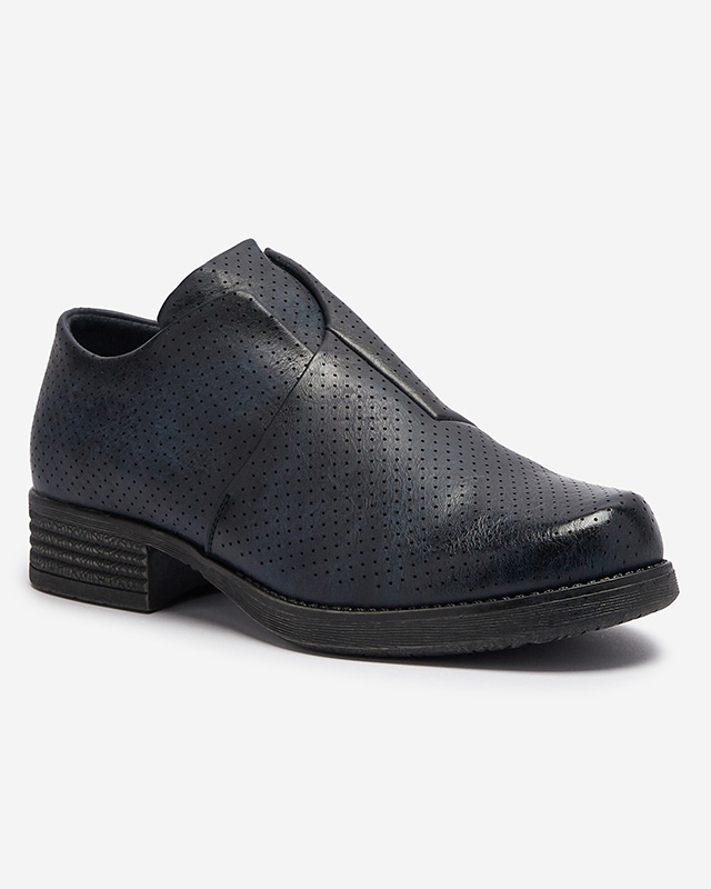 Royalfashion marineblau Damen Öko-Leder Halbschuhe Ilioppa