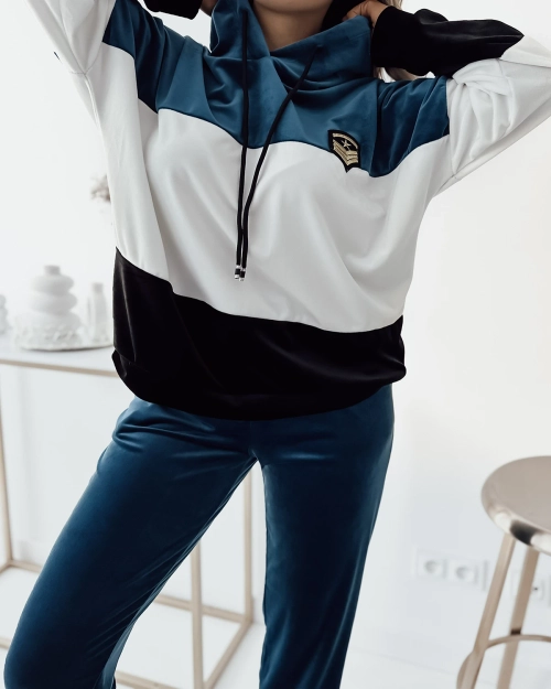 Жіночий смугастий бірюзовий світшот Royalfashion