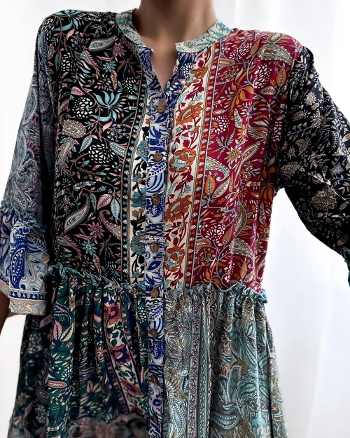 Royalfashion Візерунчаста кольорова жіноча коротка сукня