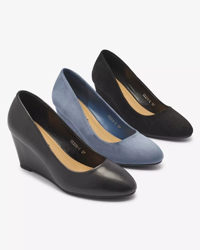 Klassische Damen Pumps aus Öko-Wildleder in schwarzer Farbe Jiwitis - Schuhe