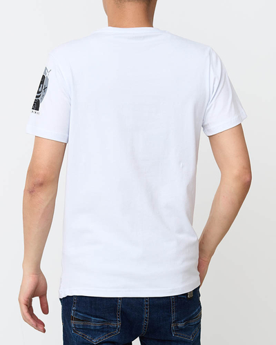 Weißes bedrucktes Herren-T-Shirt - Kleidung