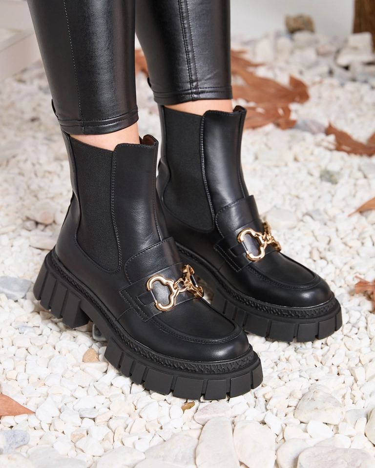 Damenstiefel zum Hineinschlüpfen in Schwarz Inilco- Footwear