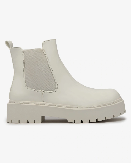 Royalfashion Білі лаковані жіночі черевики без підборів Glossy Chic