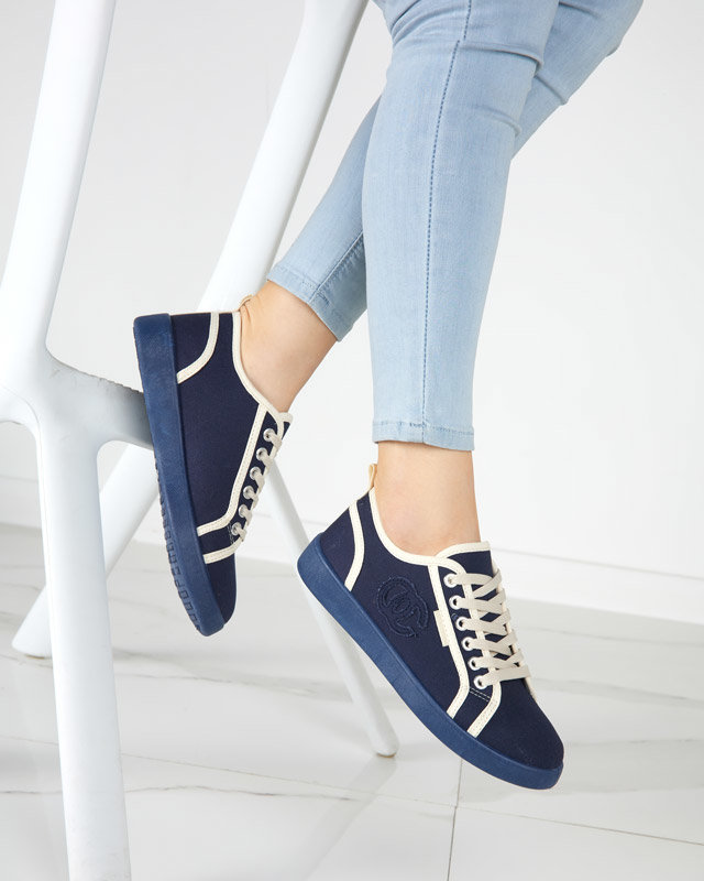 Marineblaue Damen-Sneaker mit Wefera-Badge - Schuhe