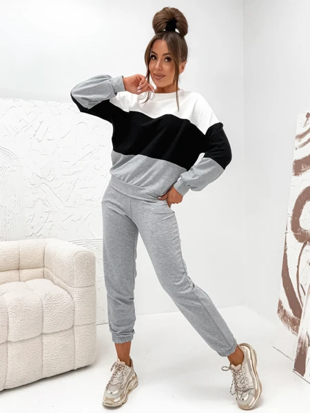 Royalfashion Baumwoll Damen Trainingsanzug mit Streifen ChillFlex