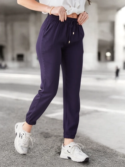 Sofía Marineblaue Lange Hose aus Lyocell