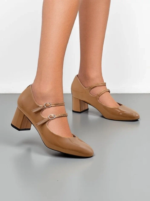 Royalfashion Патентовані жіночі туфлі на підборах зі стрічками Ovigs