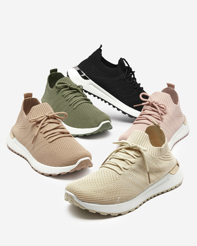 OUTLET Schwarze gewebte Damensneaker Erina - Schuhe