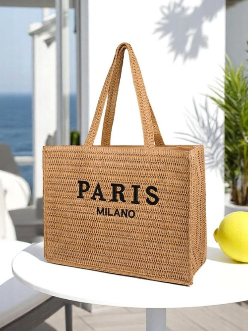 Royalfashion Велика солом'яна жіноча сумка Paris Milano