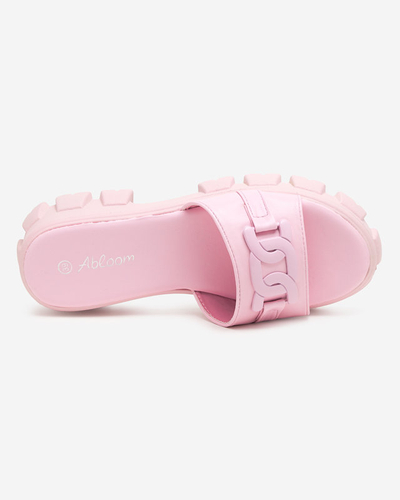 OUTLET Violette Damenhausschuhe auf dicker Sohle Inza-Shoes