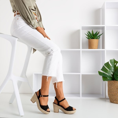 Schwarze Damensandalen an der Ferse Sugar Honey - Footwear 1