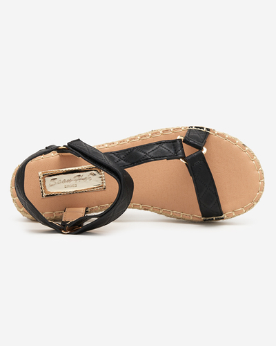 Schwarze flache Damensandalen Jutilla - Footwear