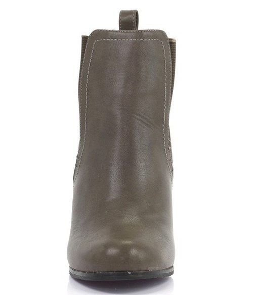 Botki na słupku w kolorze szarobrązowym - Obuwie