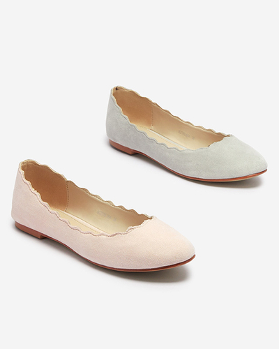 Hellgraue Damen Ballerinas aus Öko-Wildleder Antonelia - Footwear