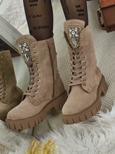 Royalfashion Damen hohe Worker Stiefeletten Suboo