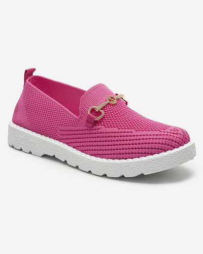 Fuchsia Damen Slipper mit goldener Verzierung Enelida - Schuhe