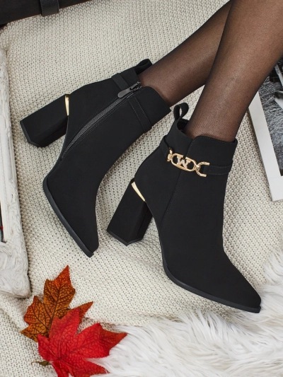 Damen Stiefeletten Öko-Wildleder mit Blockabsatz Ostirena