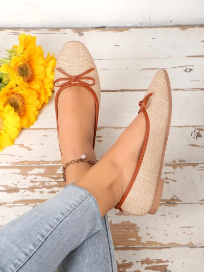 Royalfashion Damen Ballettschuhe mit Glitzer und einer Schleife Aramie