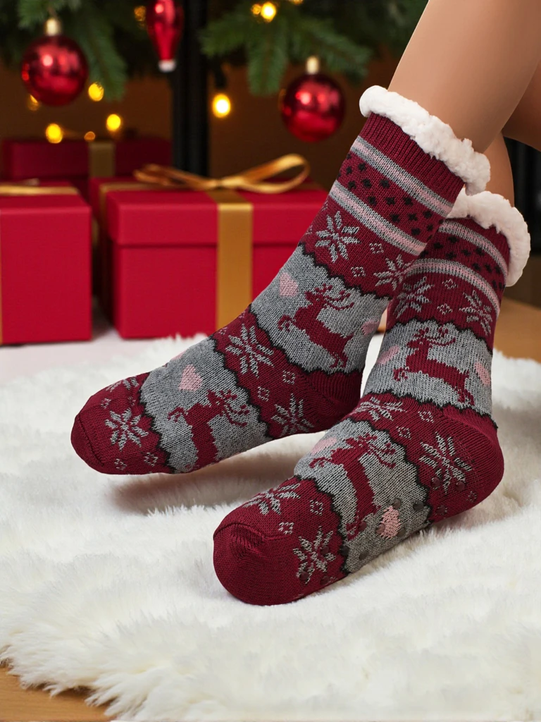 Gefütterte weihnachtliche Damen Socken CocoWarm
