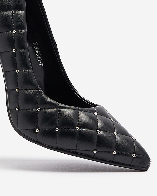 Gesteppte Stöckelschuhe für Damen mit Stöckelspitze in schwarz Mawelo-Schuhe