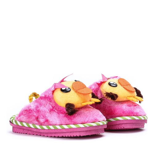 Рожеві та зелені дитячі тапочки Pochi - Взуття