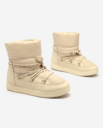 Royalfashion Damen Schlupf-Schneestiefel in beige Farbe Iredas