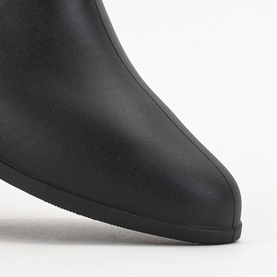 Schwarze matte Osehi-Gummistiefel mit mandelförmiger Spitze - Schuhe