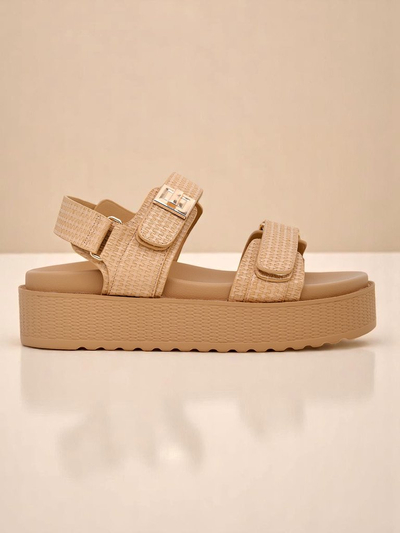 Damen Sandalen Royalfashion Beige Lavinia mit Plateau – bequemer Sommer
