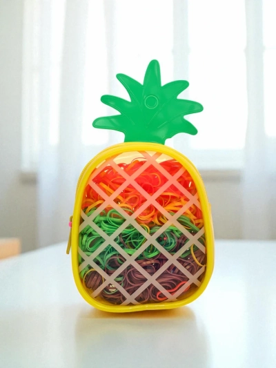 Royalfashion Mehrfarbige Silikon-Haargummis Ananas