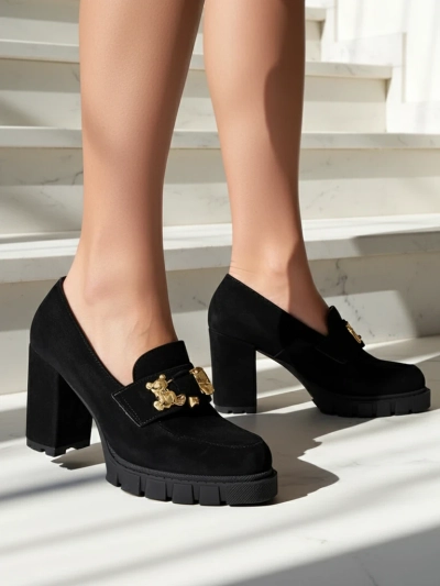 Katherine Elegante Schwarze Wildleder Pumps