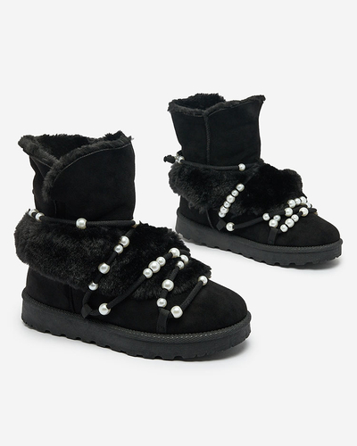 Royalfashion Damen Schneestiefel mit Perlen Cuvilav