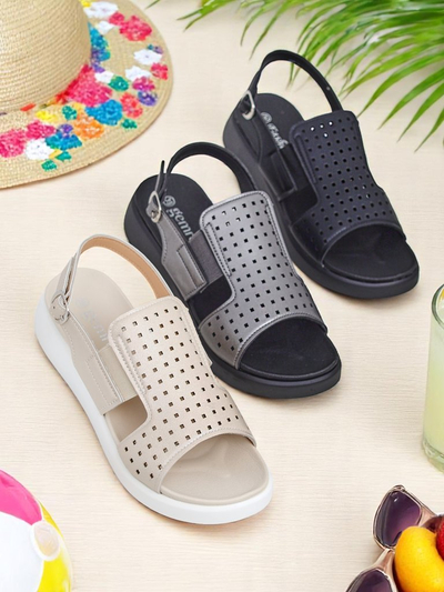 Royalfashion Damen Sandalen mit dicker Sohle BreezyStep