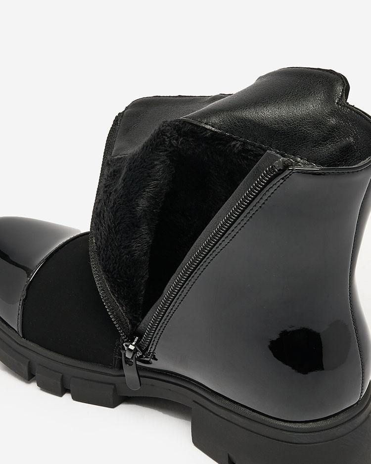 Royalfashion Schwarze matte Damenstiefel Dedaheh