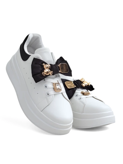 Royalfashion Damen Plattform-Sneaker mit Schleife Genimma