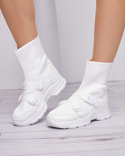 Weiße High-Top-Sneaker für Damen mit Cerini-Verzierung - Schuhe