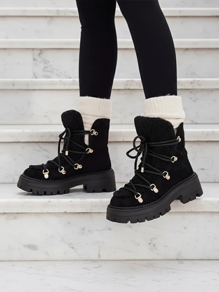 Royalfashion Lozin Damen-Schneestiefel zum Schnüren