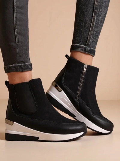 Royalfashion Damen Stiefeletten auf einem versteckten Keil Zafico